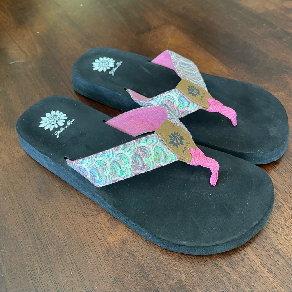 Yellow Box | FALIT Pink Tie Dye Flip Flops with EVA Sole Women's Size 11 Beach